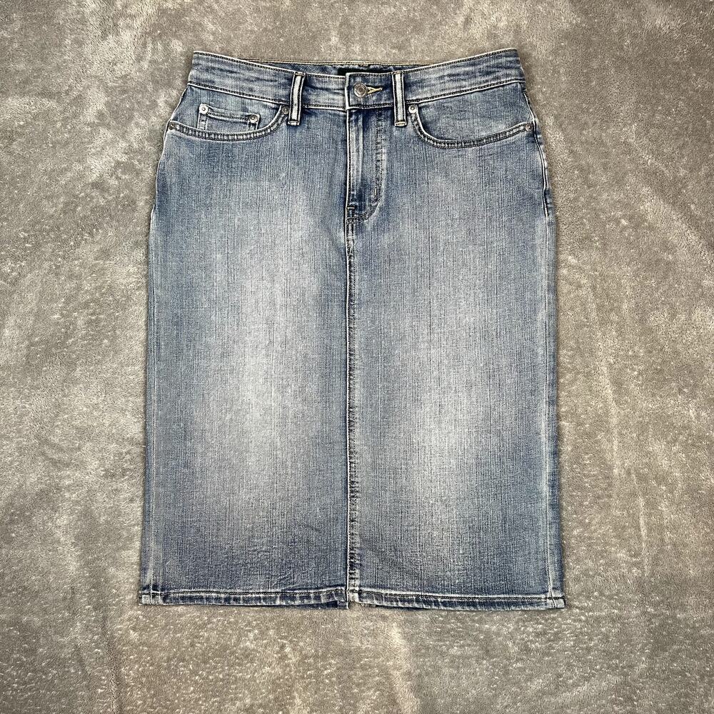 Ralph Lauren Denim Midi Skirt Womens 2 Pencil Skirt Preppy Clean Girl